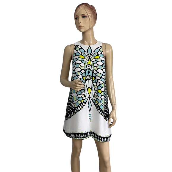 Lulu’s Honorable Dimension White Mirror Print Dress Medium - Picture 6 of 14